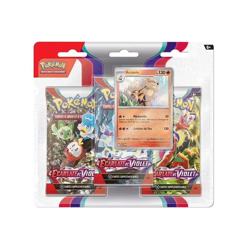 Pokémon TCG EV01 Écarlate et Violet - Tripack FR - vue de face Arcanin | NK - Nordikards