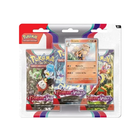Pokémon TCG EV01 Écarlate et Violet - Tripack FR - vue de face Arcanin | NK - Nordikards
