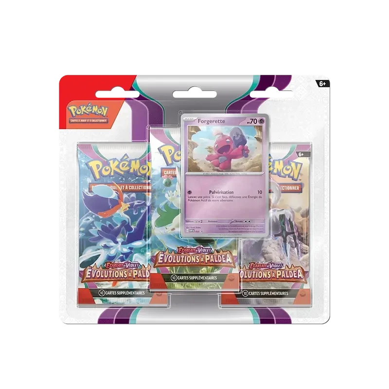 Pokémon TCG EV02 Évolutions à Paldea - Tripack FR - vue de face Forgerette | NK - Nordikards