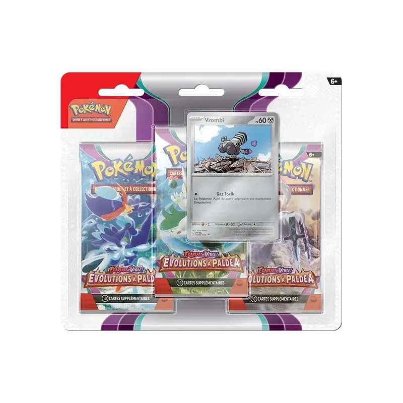 Pokémon TCG EV02 Évolutions à Paldea - Tripack FR - vue de face Vrombi | NK - Nordikards
