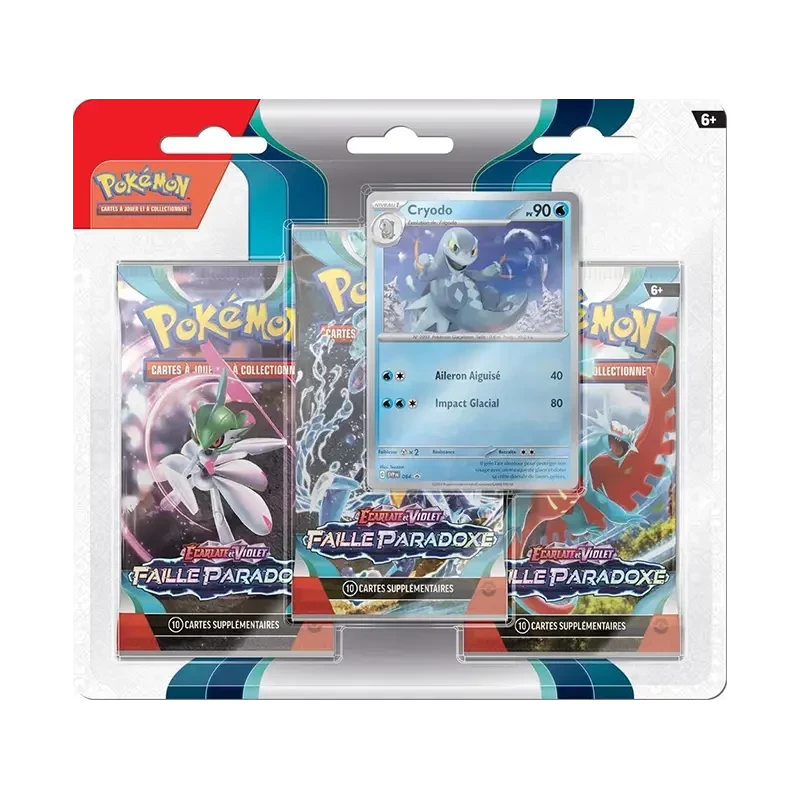 Pokémon TCG EV04 Faille Paradoxe - Tripack FR - vue de face Cryodo | NK - Nordikards