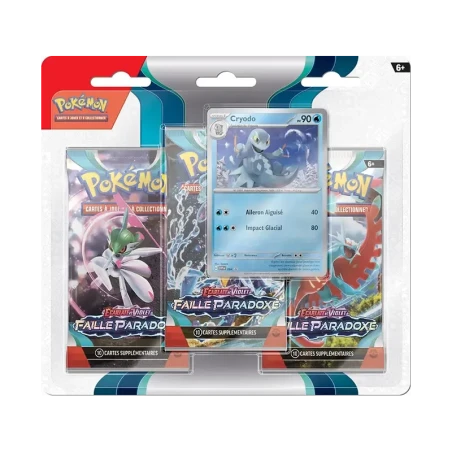 Pokémon TCG EV04 Faille Paradoxe - Tripack FR - vue de face Cryodo | NK - Nordikards
