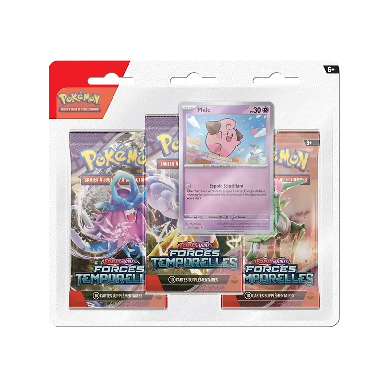 Pokémon TCG EV05 Forces Temporelles - Tripack FR - vue de face Mélo | NK - Nordikards