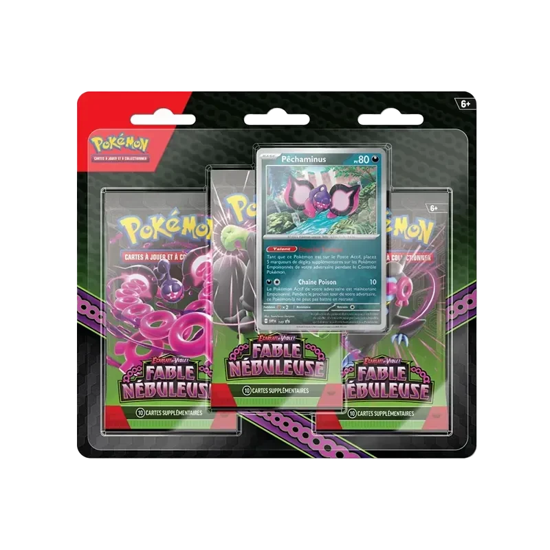 Pokémon TCG EV06.5 Fable Nébuleuse - Tripack FR - vue de face P?chaminus | NK - Nordikards