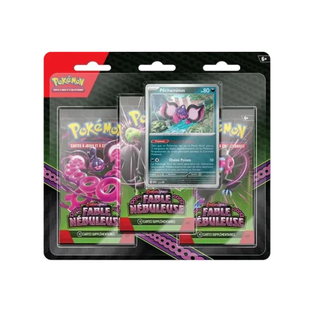 Pokémon TCG EV06.5 Fable Nébuleuse - Tripack FR - vue de face P?chaminus | NK - Nordikards