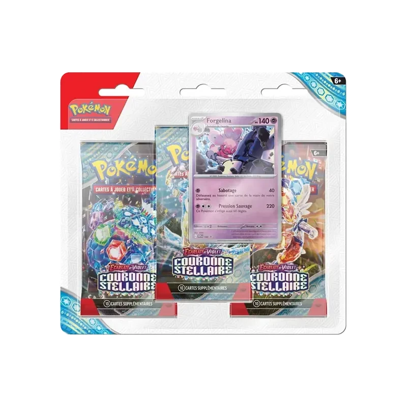 Pokémon TCG EV07 Couronne Stellaire - Tripack FR - vue de face Forgelina | NK - Nordikards
