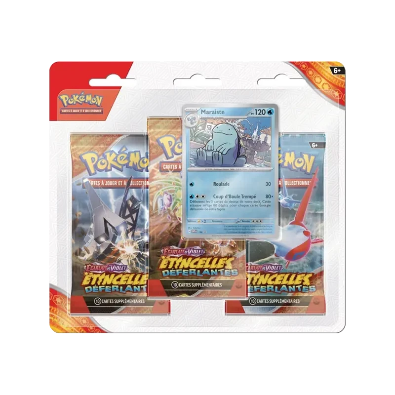 Pokémon TCG EV08 Etincelles Deferlantes - Tripack FR - vue de face Maraiste | NK - Nordikards