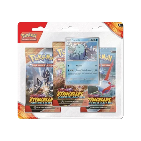 Pokémon TCG EV08 Etincelles Deferlantes - Tripack FR - vue de face Maraiste | NK - Nordikards