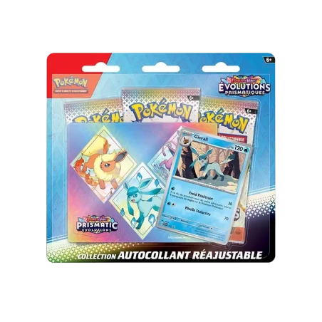 Pokémon TCG EV08.5 Evolutions Prismatiques - Tripack Collection Autocollant FR - vue de face Givrali | NK - Nordikards