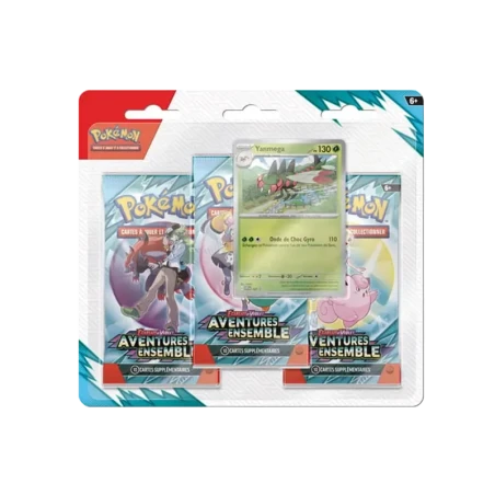 Pokémon TCG EV09 Aventures Ensemble - Tripack FR - vue de face Yanmega | NK - Nordikards
