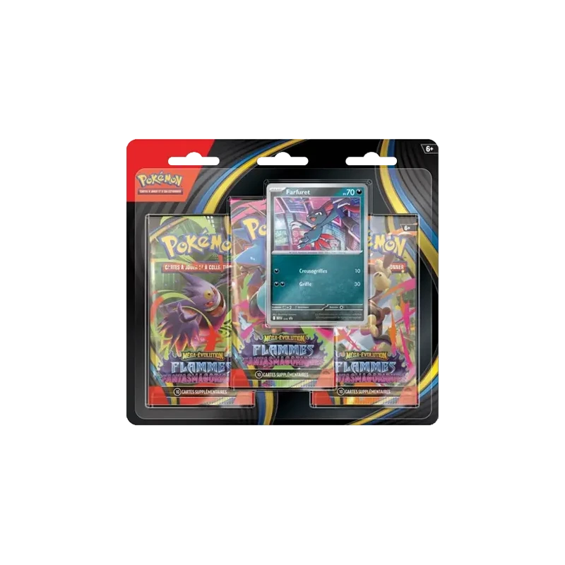 Pokémon TCG ME02 Méga Evolution - Flammes Fantasmagoriques - Tripack Farfuret FR | NK - Nordikards