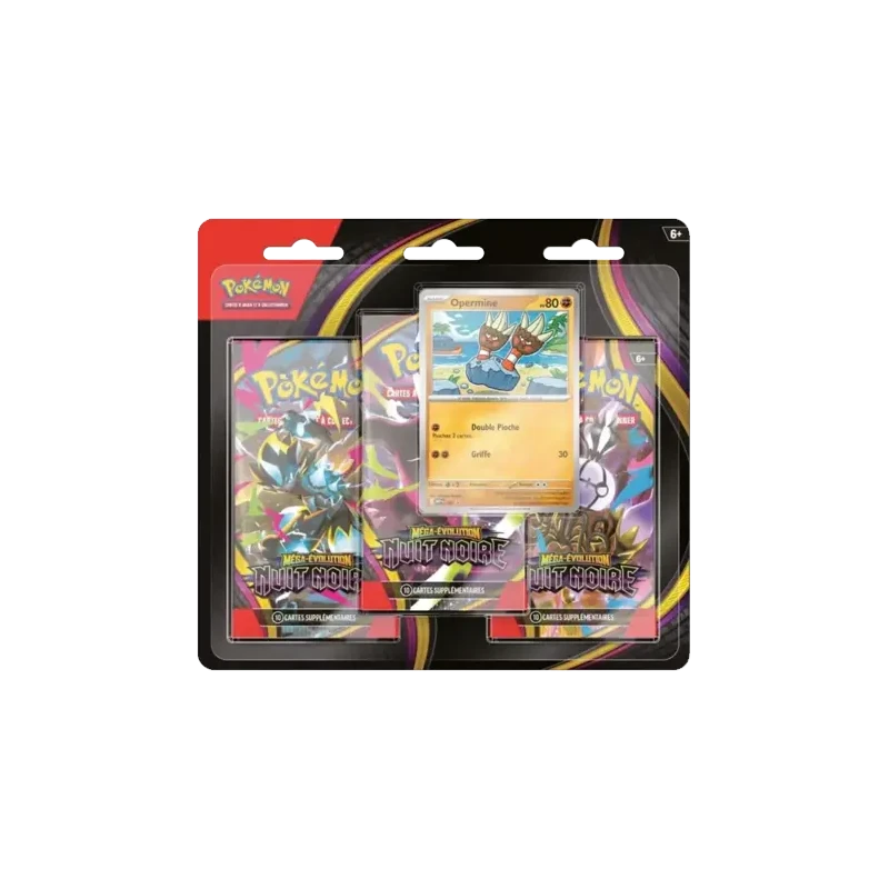 Tripack Pokémon ME05 Méga-Évolution Nuit Noire – Opermine – FR | NK